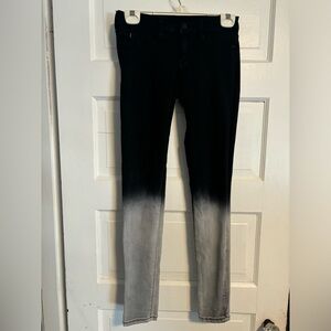 Women's Black and Gray Ombre Jeans